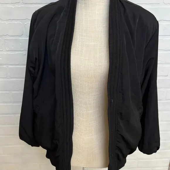 Sun Hung Velvet Floral Black Purple Reversible Bomber Style Button Jacket-sz  XL - Picture 4 of 8